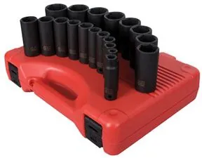 19 Pc. 1/2" Drive SAE Deep Impact Socket Set