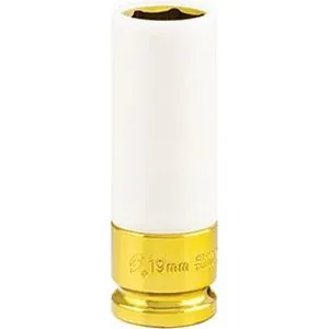 1/2" Drive, Extra Thin Wall Deep Wheel Protector Impact Socket, 19mm, Yellow