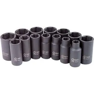 14 Pc. 3/8" Drive Metric Mid-Depth Impact Socket Set