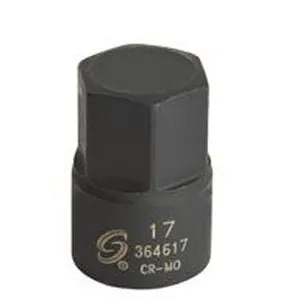 3/8" Dr Stubby Hex Impact Driver, 17mm