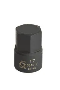 3/8" Dr Stubby Hex Impact Driver, 17mm