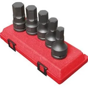 3/4" Dr SAE Hex Dr Impact Socket Set, 5Pc