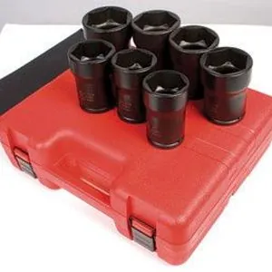3/4" Dr Truck Pinion Locknut Impact Socket Set, 7Pc