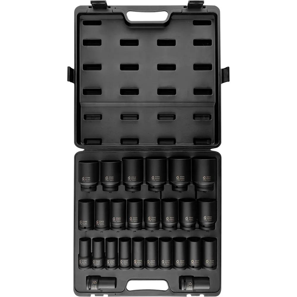 26 Pc. 3/4" Drive Metric Deep Impact Socket Set