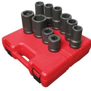 10 Pc. 1" Drive SAE & Metric Heavy Duty Wheel Impact Socket Set