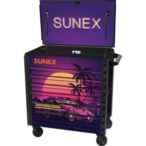 Premium Full Drawer Service Cart with Retro Graphics