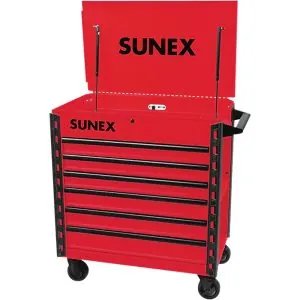 Premium Full Drawer Service Cart - RED