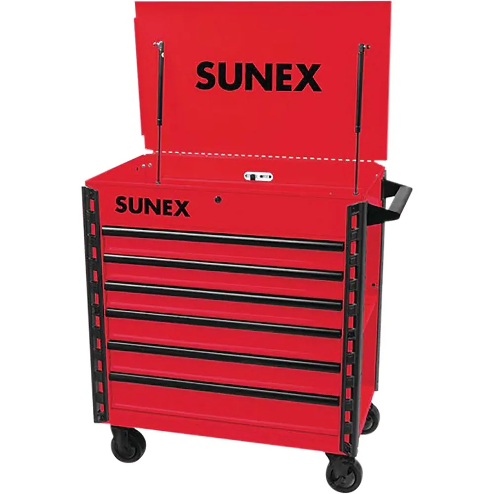 Premium Full Drawer Service Cart - RED
