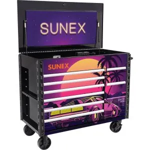 Juic'd BOX 50" 7 Drawer Power Cart with Retro Graphics