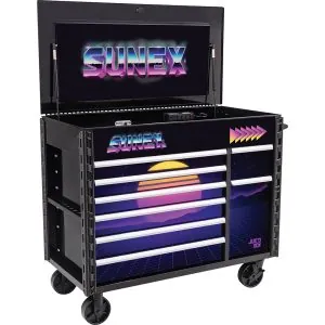 Juic'd BOX 50 Inch 7 Drawer Powered Cart with Synth Graphics