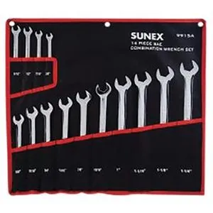 14 PIECE SAE FULL POLISHED V-GROOVE COMBINATION WRENCH SET