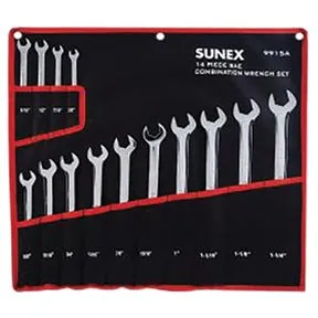 14 PIECE SAE FULL POLISHED V-GROOVE COMBINATION WRENCH SET