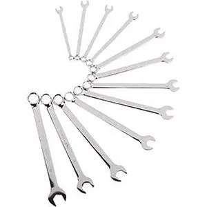 FULLY POLISHED METRIC V-GROOVE COMBINATION WRENCH SET