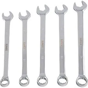 FULLY POLISED METRIC V-GROOVE COMBINATION WRENCH SET