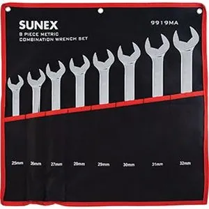 FULLY POLISHED METRIC V-GROOVE COMBINATION WRENCH SET