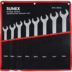 FULLY POLISHED METRIC V-GROOVE COMBINATION WRENCH SET