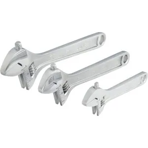 6", 8" & 10" 3 Piece Adjustable Wrench Set