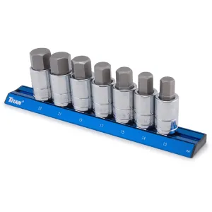 TITAN 7 Pc. 1/2" Drive Metric Large Hex