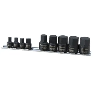 TITAN 9-PC 1/4" AND 3/8" DR STUBB