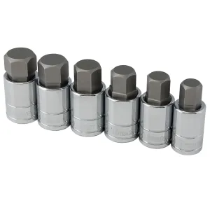 TITAN 6-PC 1/2" DR SAE LARGE HEX BIT