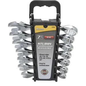 TITAN 7-PC SAE STUBBY COMBINATION WRENCH S