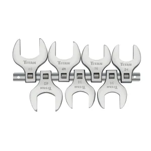 TITAN 7 pc. 1/2 in. Drive Metric Jumbo Crowfoot Wrench Set