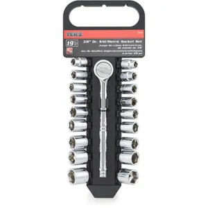 TITAN 19pc 3/8" Dr. SAE/MM Socket Set