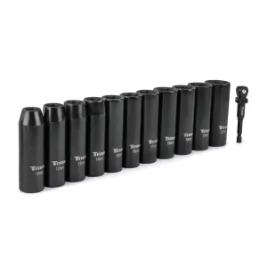 Titan 12 Piece 1/2 Inch Drive 6 Point Metric Deep Impact Socket Set