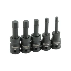 TITAN 5-PC 1/2" DR SAE HEX IMPACT BI