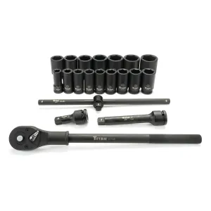 Titan 20 pc. 3/4 in. Dr 6 pt. Metric Impact Socket Set