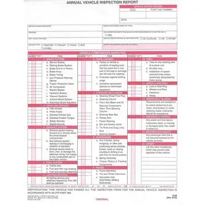 Tire Mechanic's Resource Annual Vehicle Inspection Report