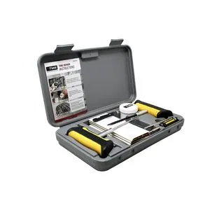 Tire Mechanic's Resource Tire Repair Kit for Auto, Trucks, and RV;T-Bone Handle (1)Probe and (1)Needle; Reversable Screwdriver;Lube;Razor Blade; 30 Repairs-15 Large Diameter 15 Small Diameter;Core Removal Tool;Spare Needle