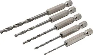 5 Piece Hex Shank Drill Bit