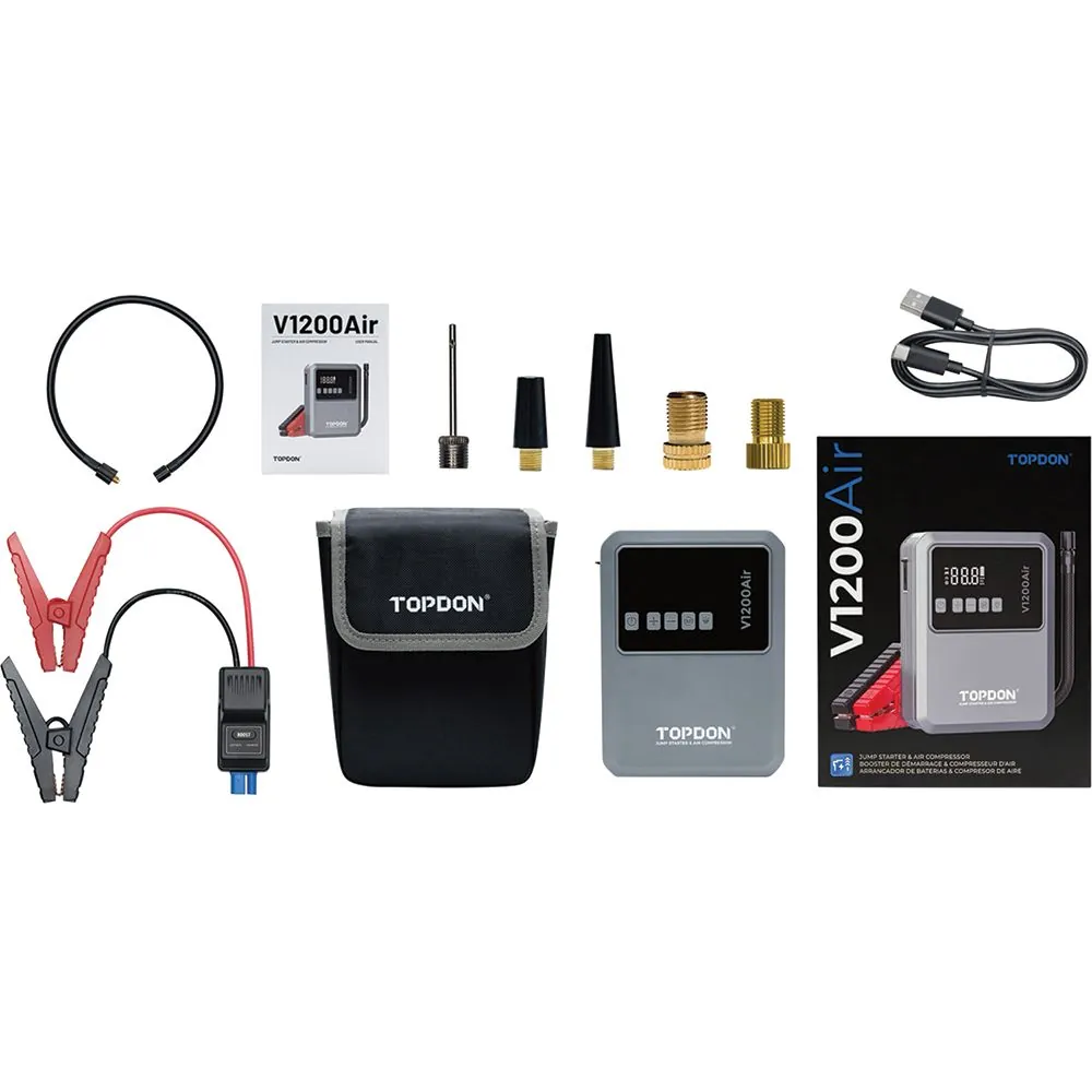 TOPDON 2-in-1 1200 Peak Amp Jump Starter & Tire Inflator