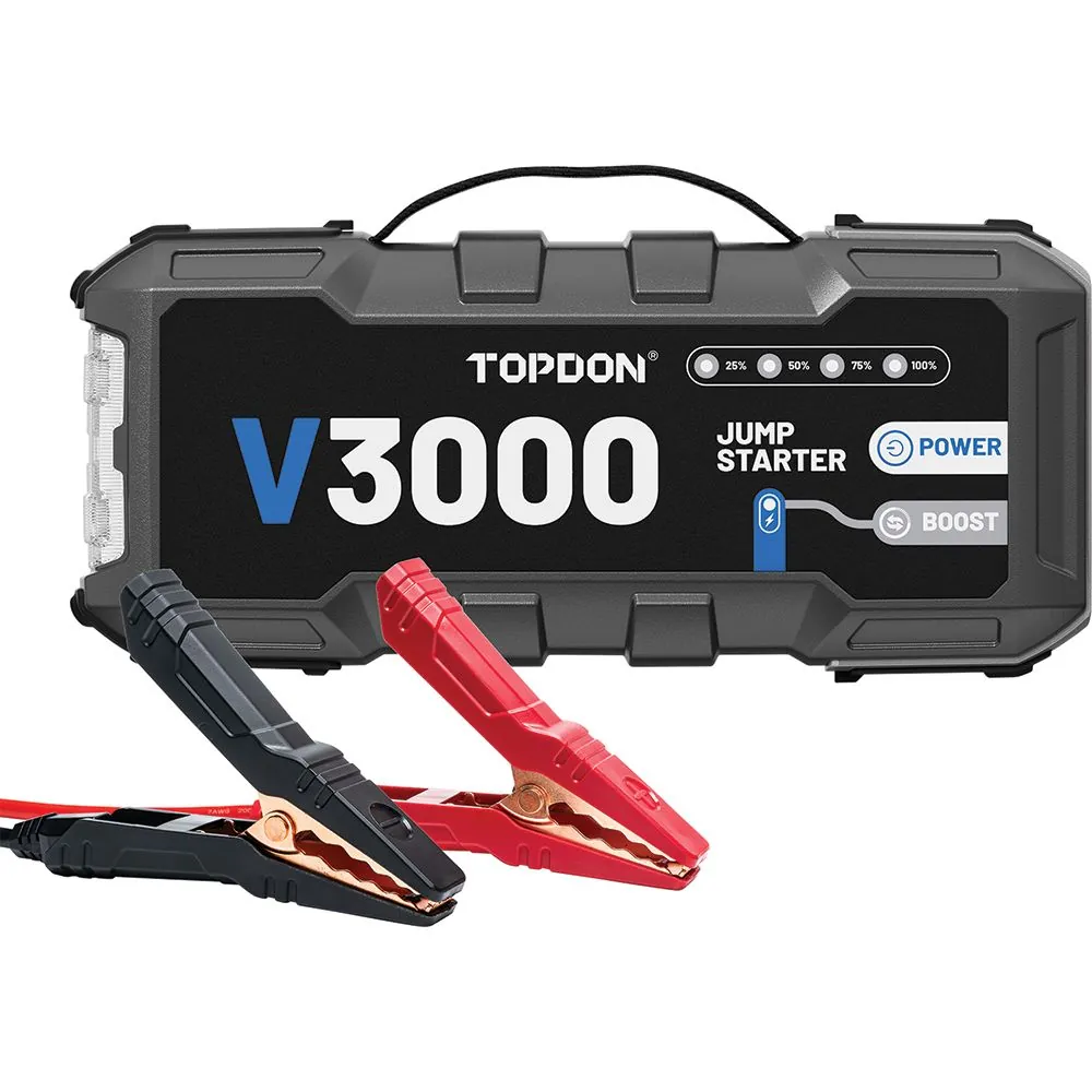 3000 Peak Amp Battery Jump Starter, Power Bank, & Flashlight