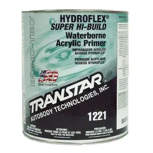 Transtar Autobody Products 1221 - Hydroflex Super High-Build Waterborne Flexible Primer 1 Gallon Round Can Satin Black