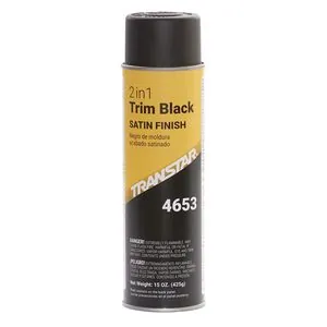 Transtar Autobody Products 4653 2-in-1 Trim Paint Aerosol Can - 16 oz Net Weight - Satin Black
