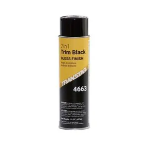 Transtar Autobody Products 4663 2-in-1 Trim Paint Aerosol Can - 16 oz Net Weight - Gloss Black