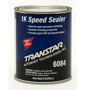 Transtar Autobody Products 6084 1K Speed Sealer, 1 qt Round Can, Light Gray, Low VOC VOC, 225 sq-ft/gal at 1 mil Coverage