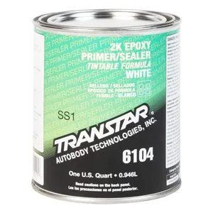 Transtar Autobody Products 6104 2K Epoxy Primer Sealer/Groundcoat, 1 qt Can, White, 520 sq-ft/gal at 1 mil Coverage
