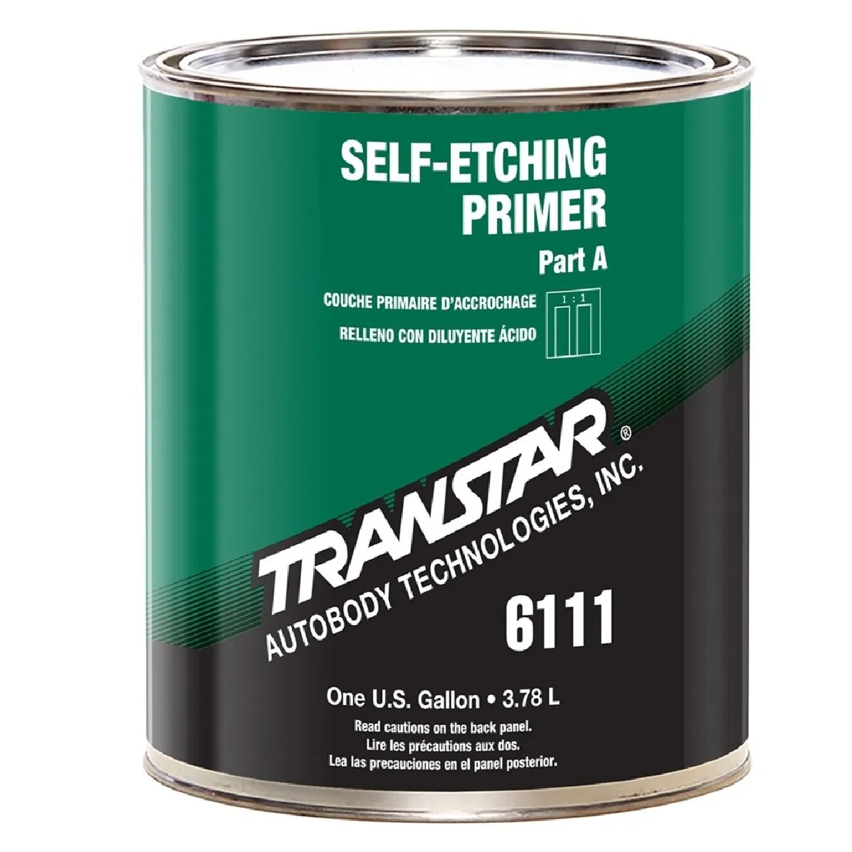Transtar Autobody Products 6111 - Self-Etching Primer - 1 Gallon Can - Olive Green - 1:1 Mixing - 213 sq-ft/ Gallon at 1 mil Coverage