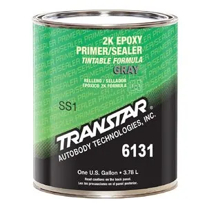 Transtar Autobody Products 6131 - 2K Epoxy Primer Sealer/Groundcoat - 1 Gallon Can - Gray - 1:1:10 Mixing - 520 sq-ft/ Gallon at 1 mil Coverage