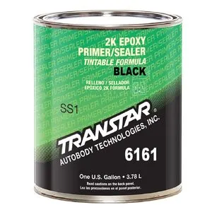 Transtar Autobody Products 6161 - 2K Epoxy Primer Sealer/Groundcoat - 1 Gallon Can - Black - 1:1:10 Mixing - 520 sq-ft/ Gallon at 1 mil Coverage