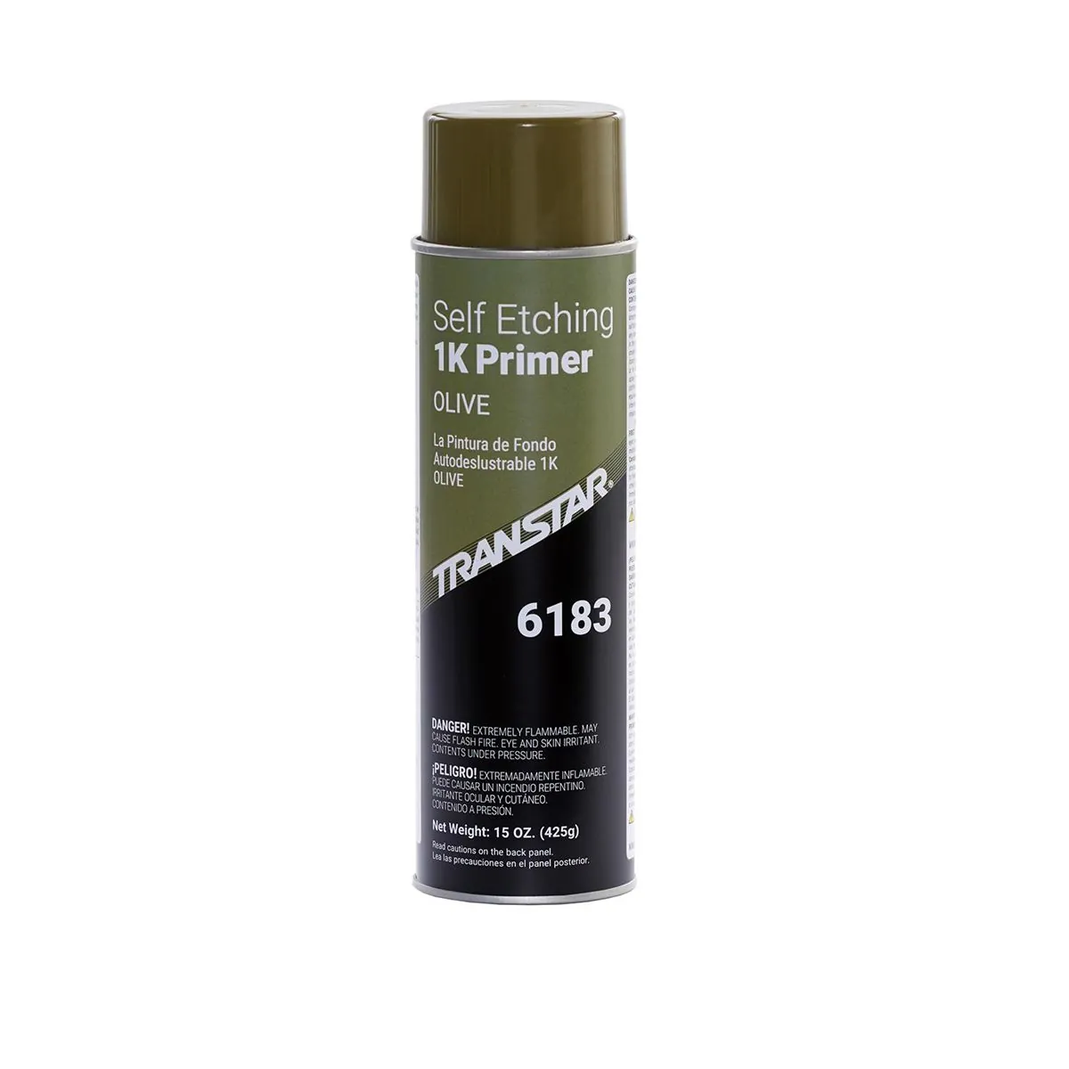 Transtar Autobody Products 6183 Self-Etching 1K Primer Aerosol Can - 16 oz Net Weight - Olive Green
