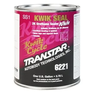 Transtar Autobody Products 6221 - Kwik Seal 2K Urethane Sealer - 1 Gallon Can - White - 4:1:1 Mixing - 560 sq-ft/ Gallon at 1 mil Coverage