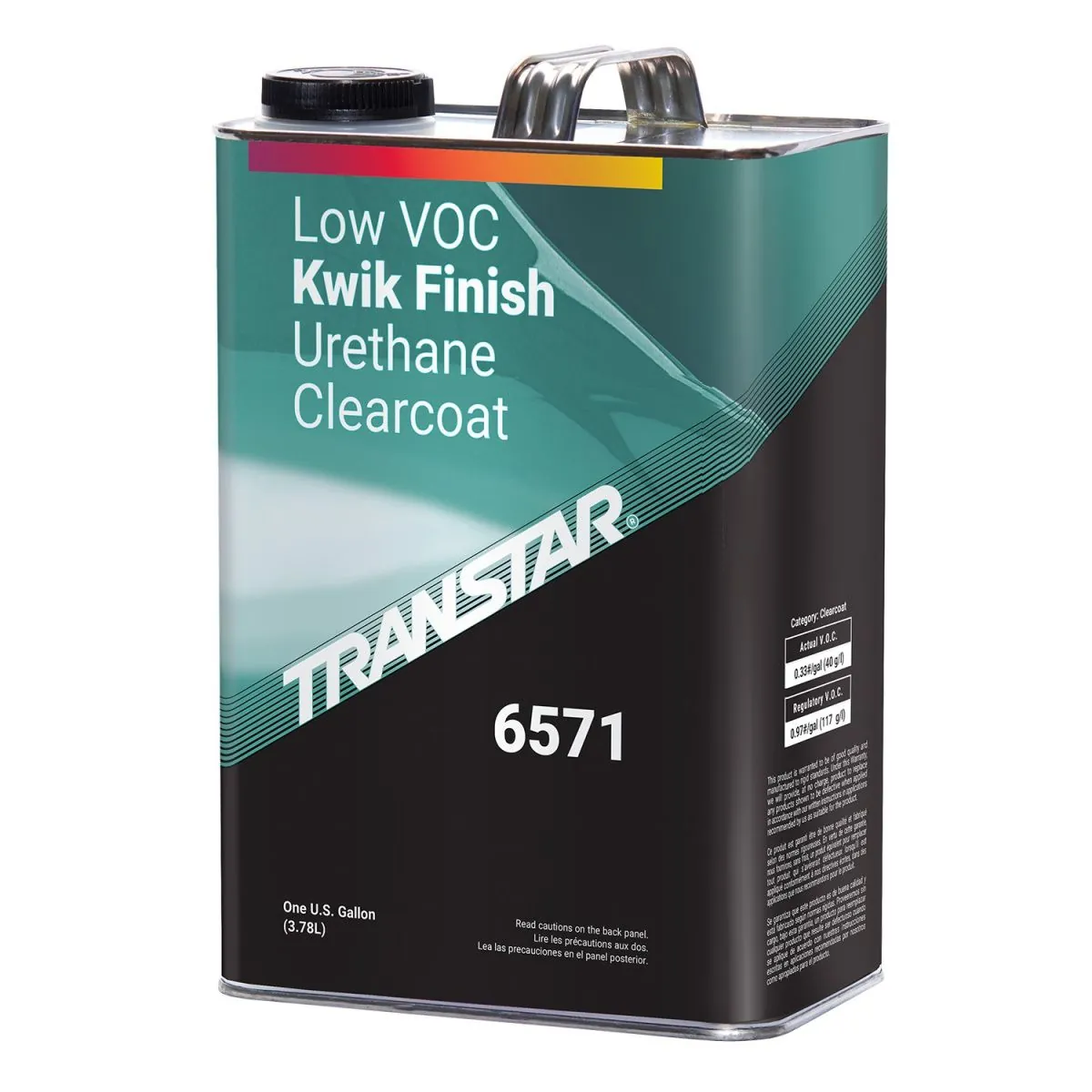 Transtar Autobody Products 6571 - Kwik 2.1 Low VOC Clearcoat - 1 Gallon Can - Kwik - 4:1 Mixing