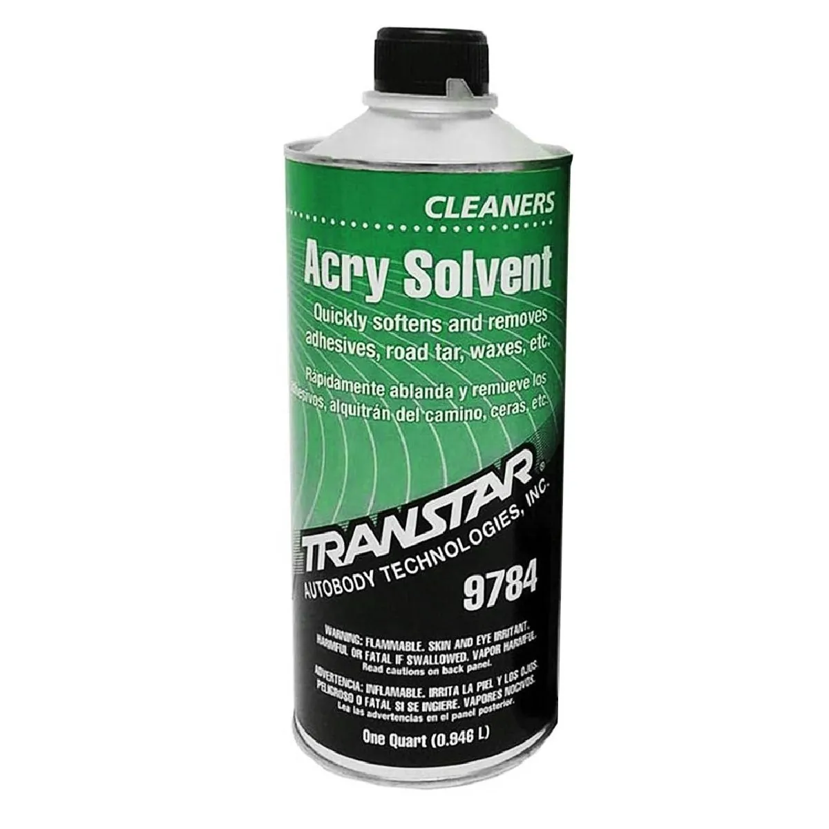 Transtar Autobody Products 9784 - Acry Solvent Adhesive Cleaner - 1 Quart Can - Clear - Form - Liquid