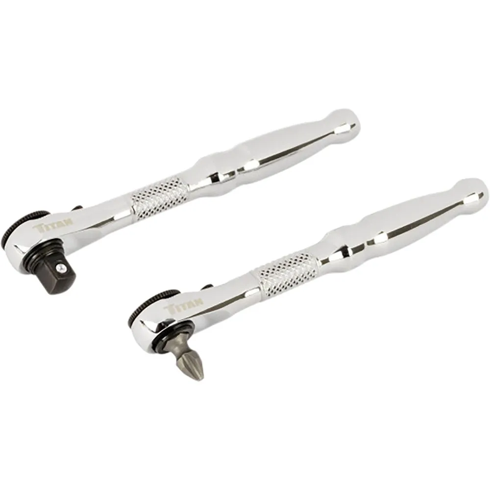 2 pc. 1/4 in. Drive Micro Ratchet and Ratcheting Bit Driver Set