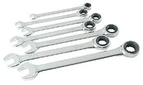 SAE Ratcheting Combination Wrench Set, 7 pc