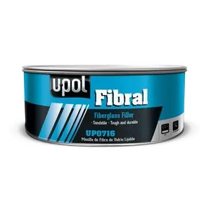 U Pol Products UP0716 Fibral Fiberglass Filler, 900 mL Tin, Pale Yellow, Paste